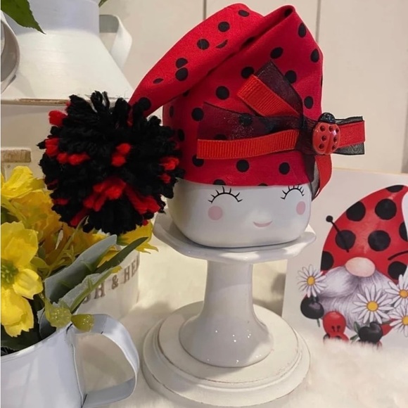 🐞 Ladybug Marshmallow Mug Hat, Tier Tray Decor, Rae Dunn Mug Topper - Picture 3 of 3